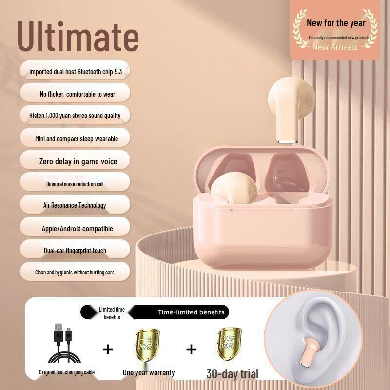 2026 Mini High-End Sound True Wireless Bluetooth Earbuds for Girls - Noise Cancelling, Sports Compatible, Ultra-Long Battery Life