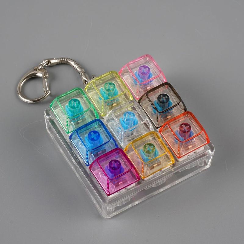 Led Light-Up Keychain Keyboard Clickable Button Fidget Toy For Stress Anxiety Relief Portable Desk Accessory Office Decor Gift