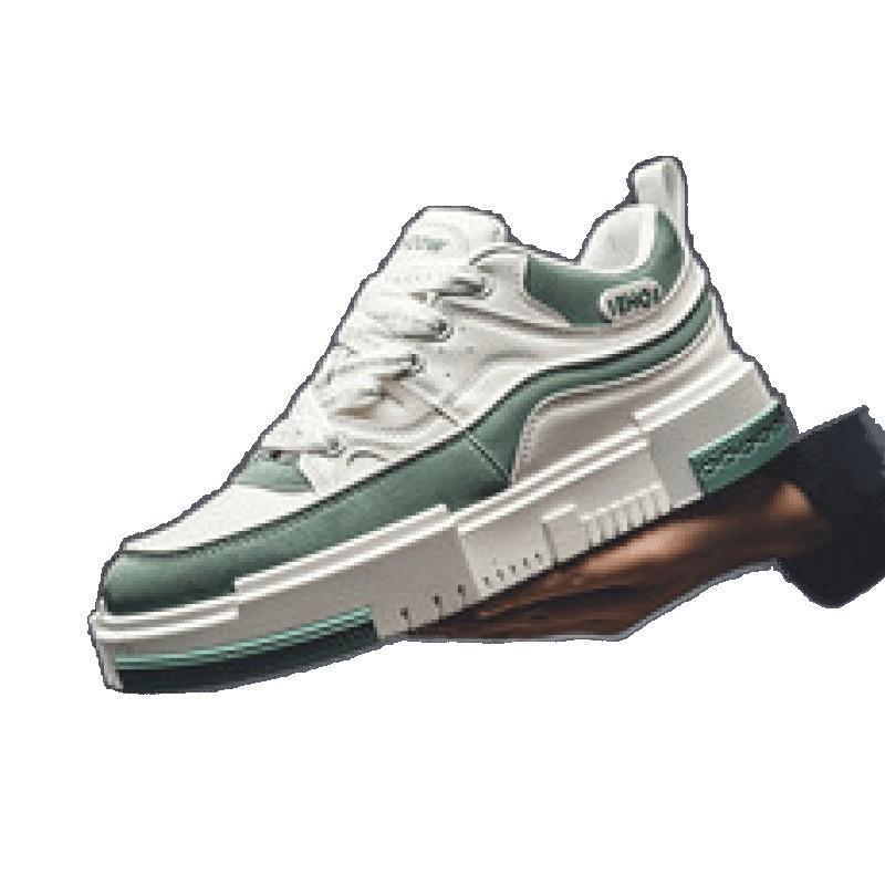 

Мужская обувь кеды новая низкая повседневная обувь осень и зима толстая подошва увеличивающая рост плоская обувь ретро контрастная спортивная белая обувь 44