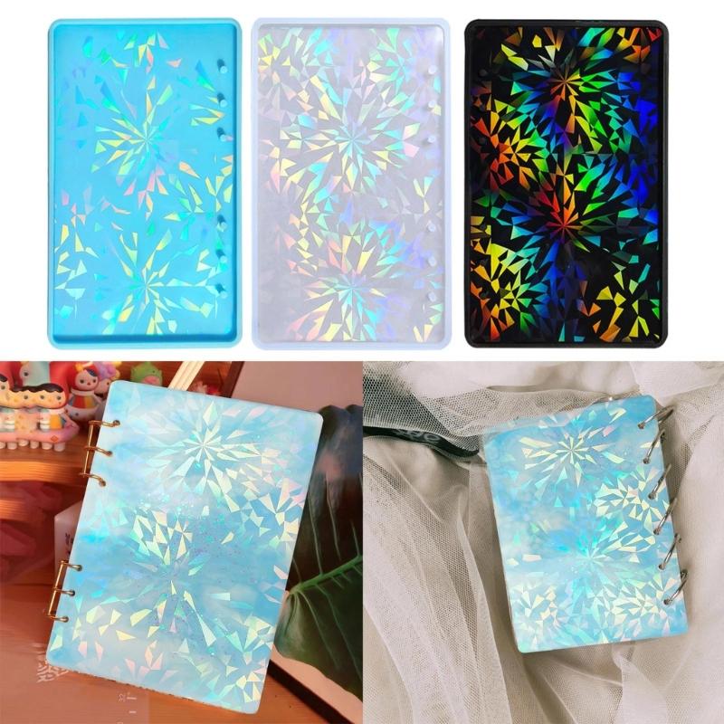 Holographic Light and Shadow Notebook Cover Decorative Silicone Mold Mirror AB Surface Jewelry DIY Handmade Tool