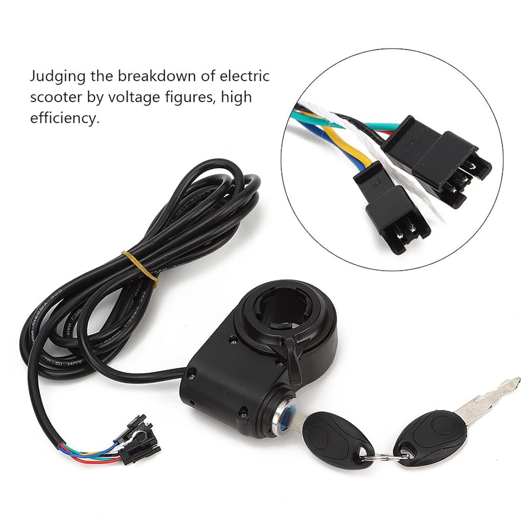 Keenso Motorcycle Handlebar Switch, Thumb Lock Electric Scooters Throttle Grip Accessory Black