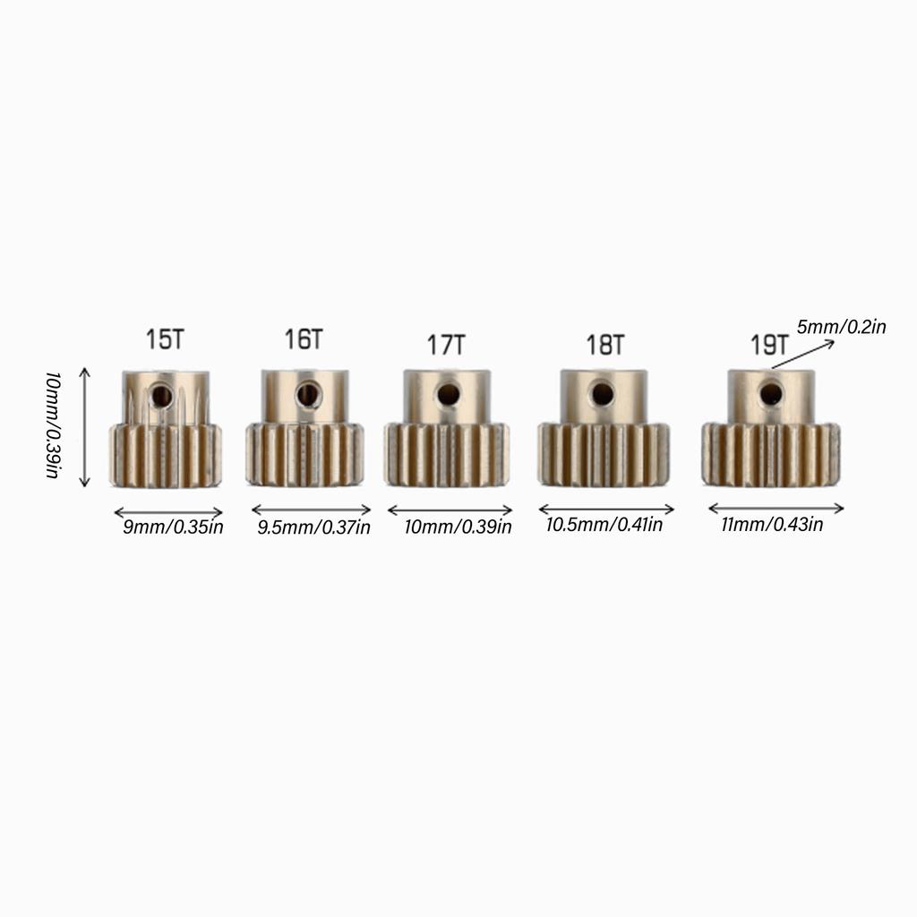 48DP Pinion Motor Gear 15T 16T 17T 18T 19T Stable Operation 7075 Aluminium Alloy for 1/10 RC Model 5mm Shaft