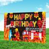 Cartoon Fire Themed Victory Party Decoration Background Banner And Photo Props