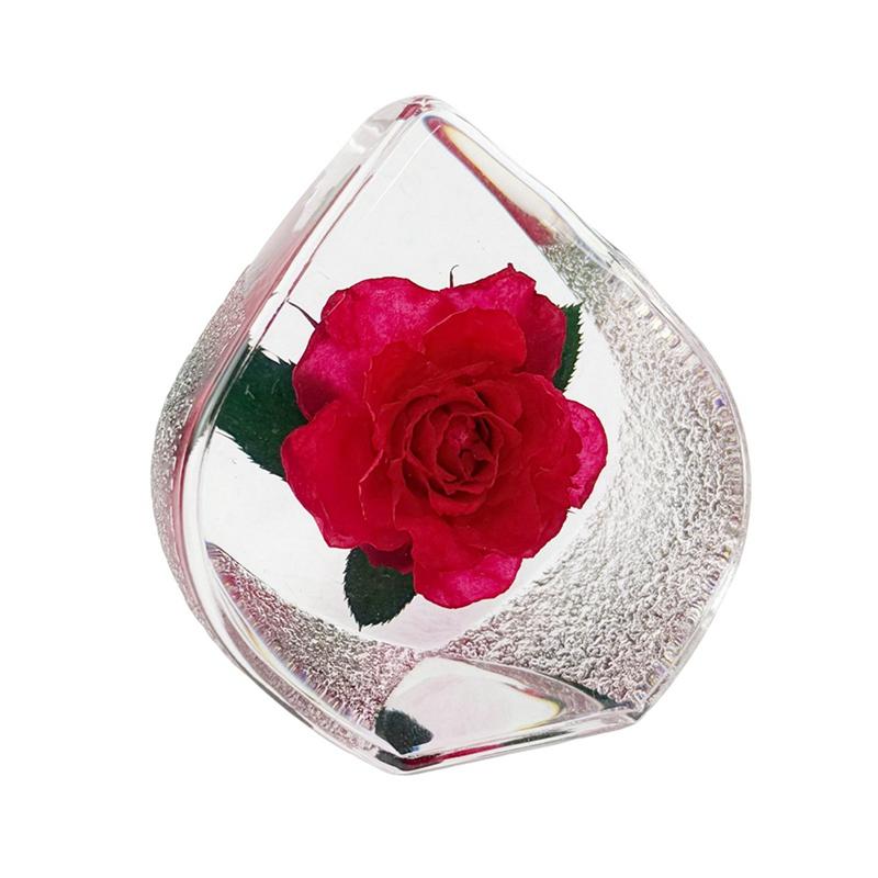 Valentine's Day Glacier Shaped Resin Crystal Rose Ornament