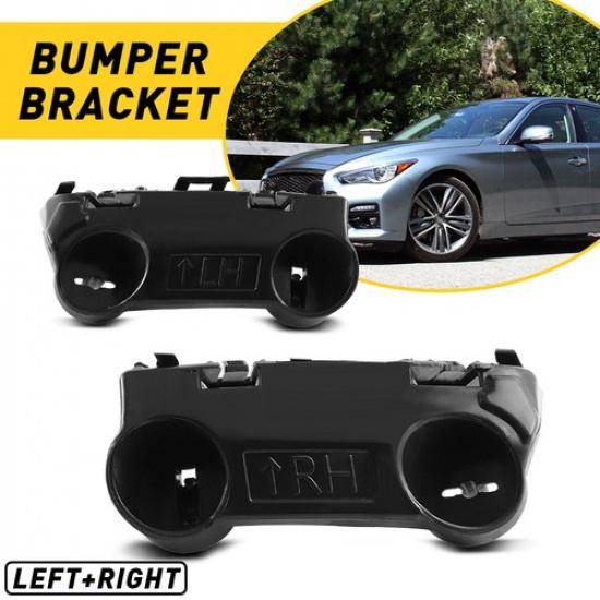 Black Bumper Support Brackets Driver Front For &Passenger 2014- Infiniti Q50