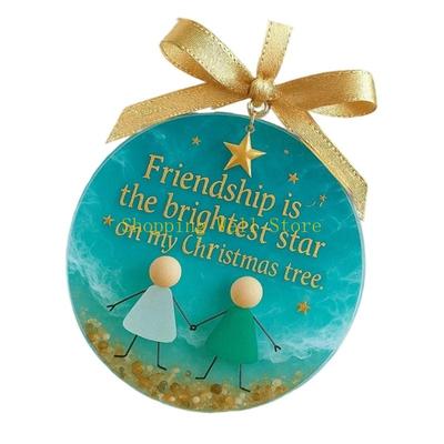 KX4B Premium Acryl Freundschafts-Feiertagsornament Bruchsicheres Design für Weihnachtsdekorationen und Ganzjahres-Ausstellung