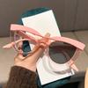 Women's Colour Blocking Cat-eye Photochromic Presbyopia Glasses Personalised Large Frame Anti-blue Light Reading Glasses
