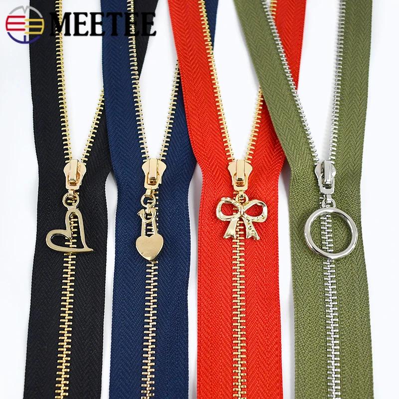5Pcs Meetee 3# 15-30cm Metal Zippers Bags Closed End Auto Lock Zipper for Clothes Repair Kit DIY Sewing Material Accessories
