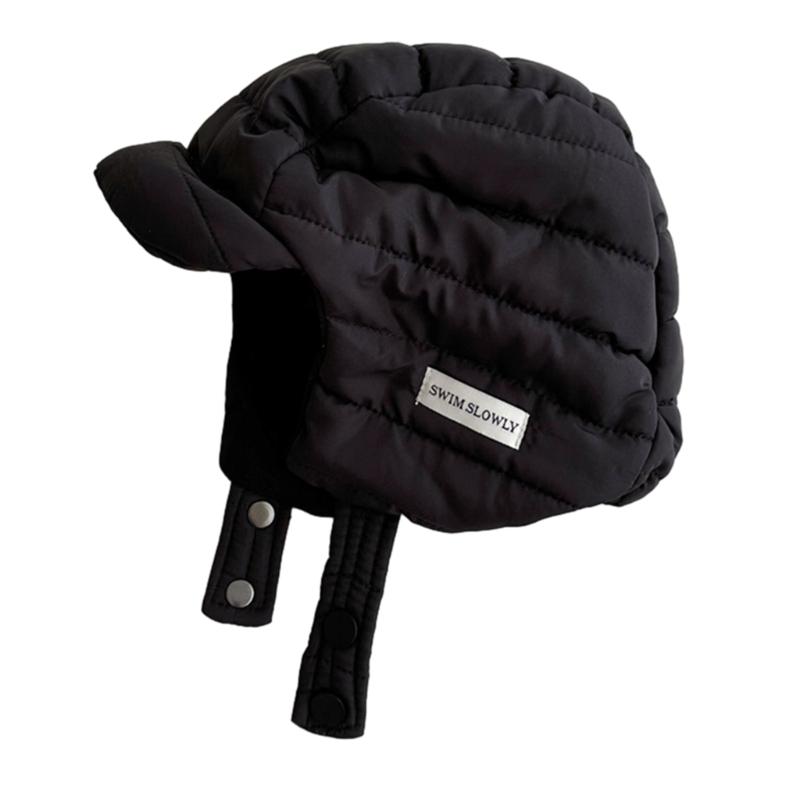 Stylish Baby Hat Autumn Winter Warm Pilot Beanie Cap Cotton Earflap Bonnet Hat Solid Windproof Headwear for 1-4 Years