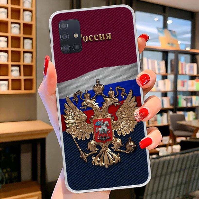 Russia Russian Flags Emblem Cover Phone Case For Samsung Galaxy A12 A22 A32 A52 A72 A02S Phone Case Note 20 Ultra 10 S10 Plus A5