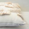 Soft Cotton-ramie Pillow Covers, European Style With Tassels Cushion Cover Shell for Sofa Bedroom Cream Beige Stylish