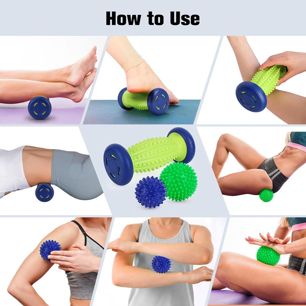 Foot Ball Roller Massager for Plantar Fasciitis,Foot Massager Roller Set,Massage Balls and Foot Roller for Plantar Fasciitis Relief | Trigger Point