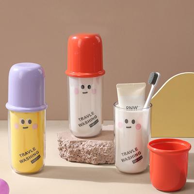 Cartoon Travel 3-In-1 Mouthwash Cup Portable Cute Essential For Business Trips Toothbrush Case With Lid Multifunctional Storage