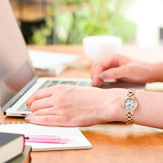 CITIZEN Wristwatch wicca KH4-963-13 Solar Tech Waterproof Ladies Business Student Pink Gold White Date Second Hand Stylish Easy Read Small (Approx.