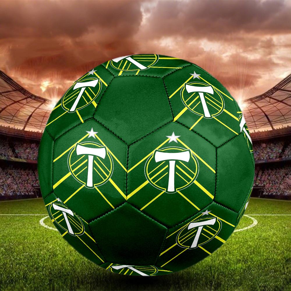 Portland Timbers Indoor Soccer Ball Colorful All Ages Size 5 Machine Stitched PVC Competition Ready Durable High-Bounce
