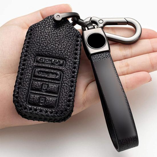 For Acura RDX RLX ILX MDX TLX Leather 4 Buttons Car Remote Key Fob Cover Case