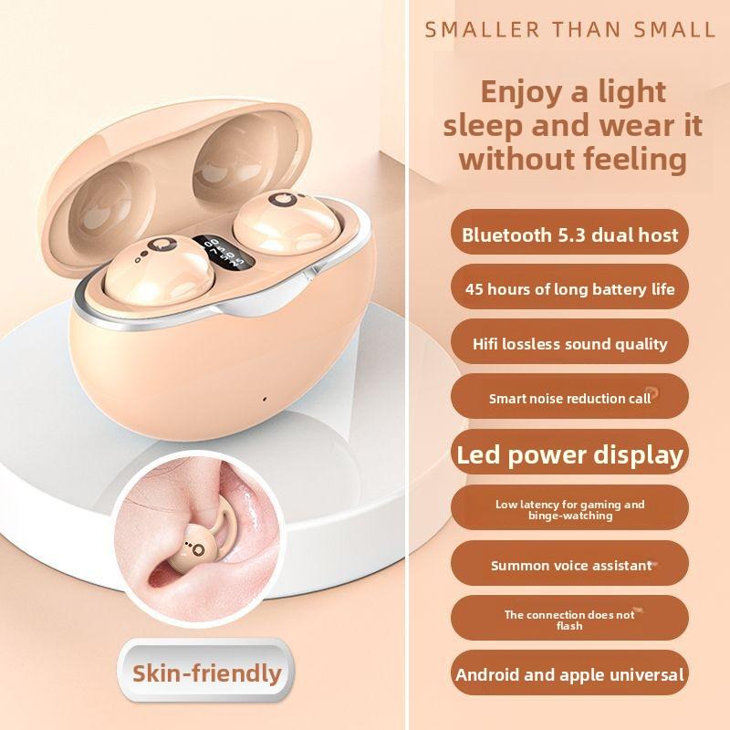 S800 Wireless Bluetooth Headphones, Dual-ear Mini Sleep Touch Digital Display, Painless Wearing Private Mold