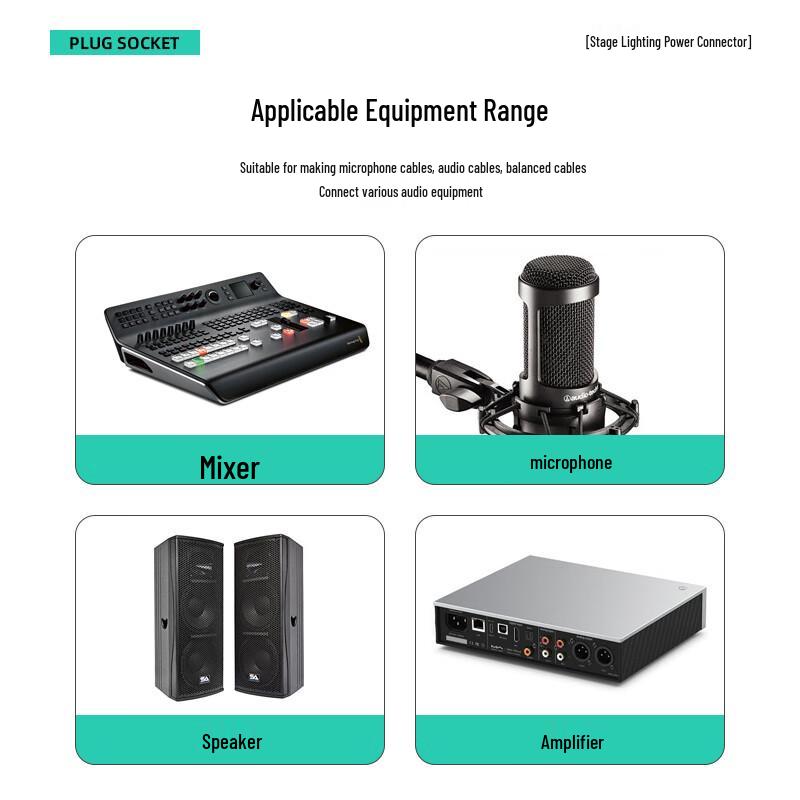 3-Pin Power Connectors for Stage & LED Lighting