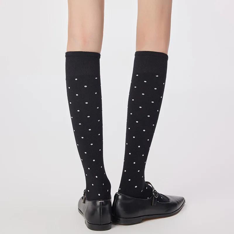 Polka Dot Print Long Socks Lingerie Sexy Mesh Fishnet High Knee Sock Women Summer Nylon Thin Transparent Lolita Kawaii Stockings