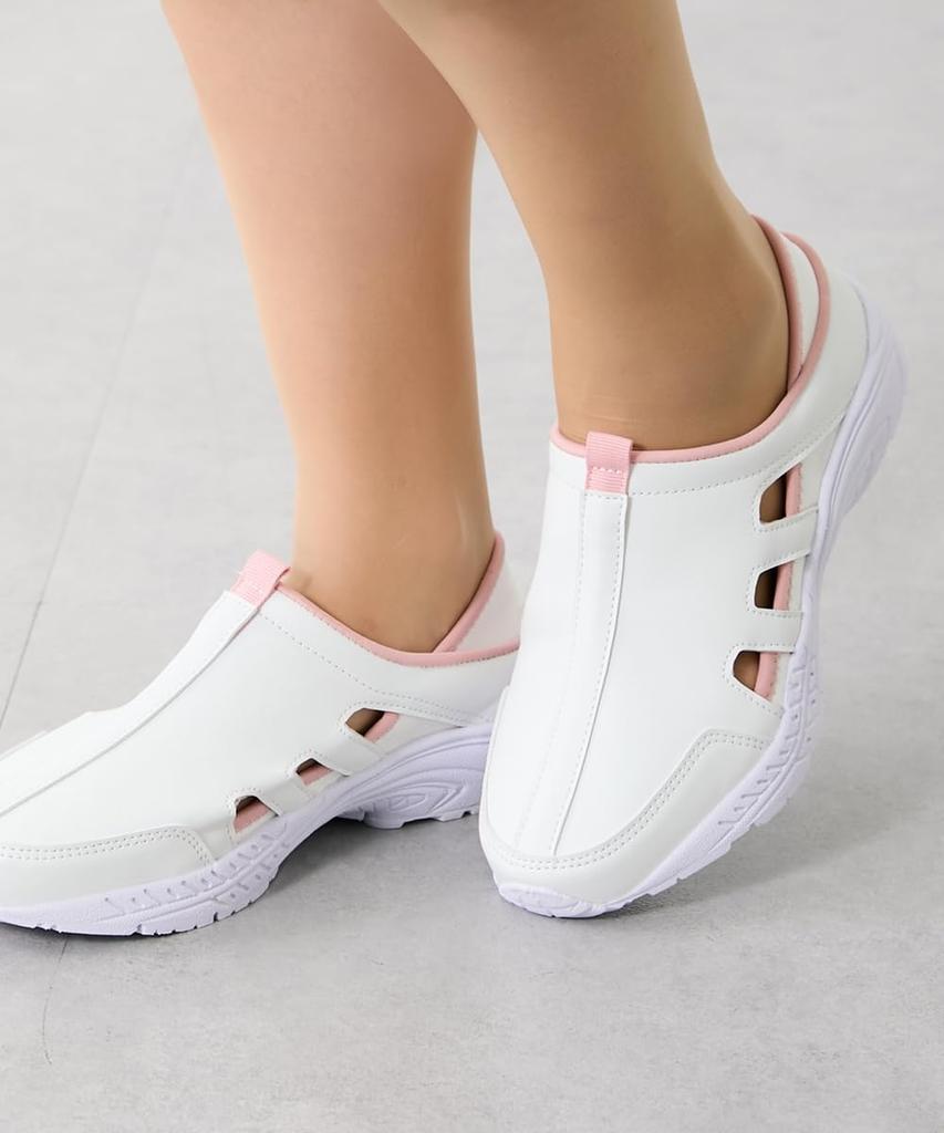 Nissen Women's Nurse Laine Original Work Shoes with Side Vents, 2-Way Nurse Shoes, Navy, Size 22.5