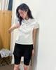 HAVISM Round Collar Shirring S/S Tee(Dot White)