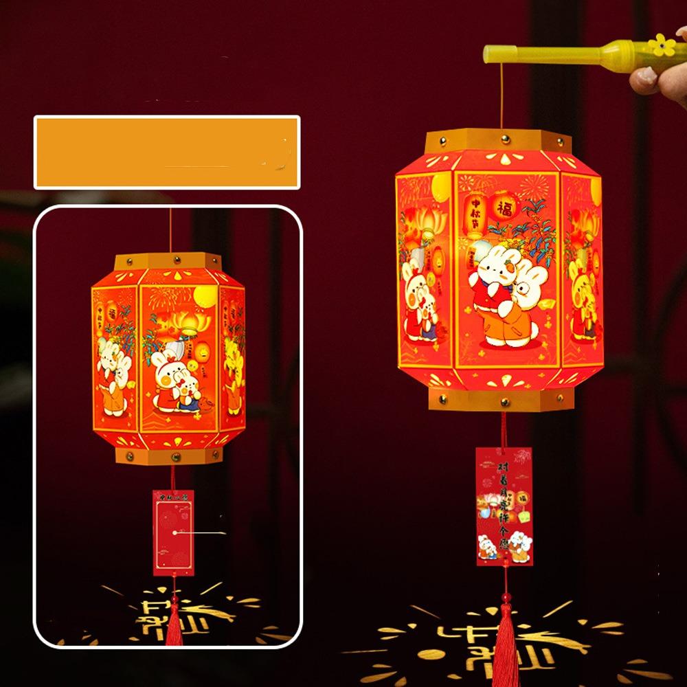 Handmade Portable Rabbit Lantern Glowing Handheld Rabbit Lantern  New Year