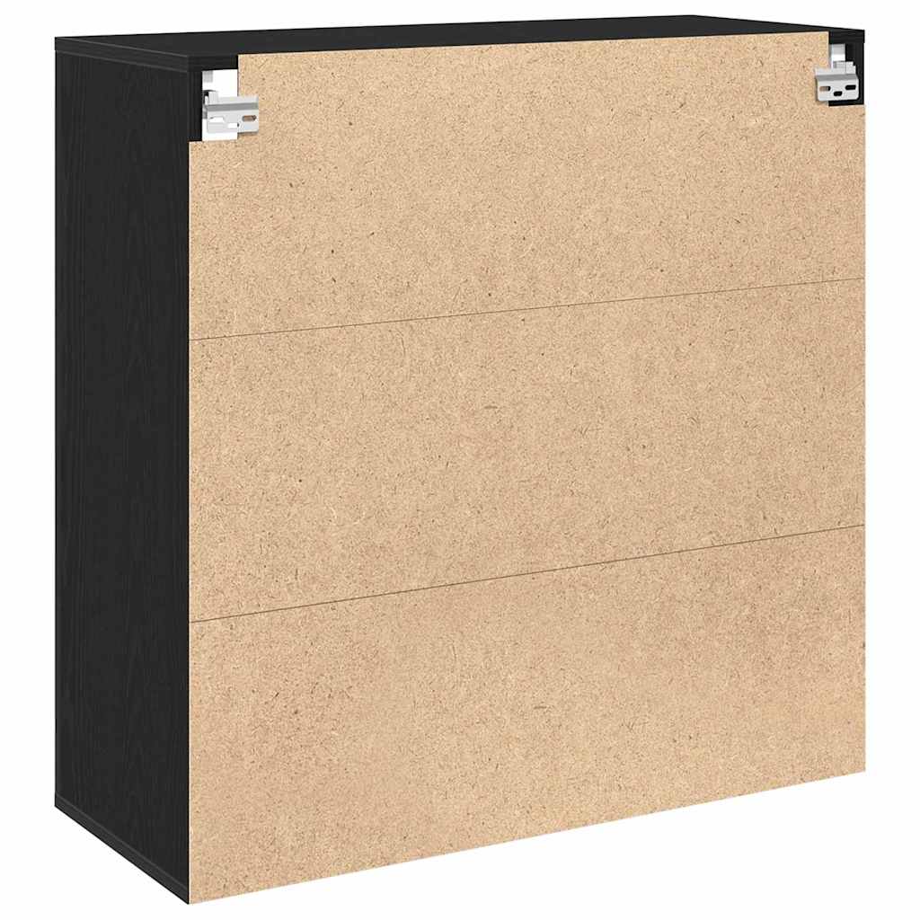 Wall Cabinet Black Oak Effect 80 x 33 x 80 cm Engineered Wood
