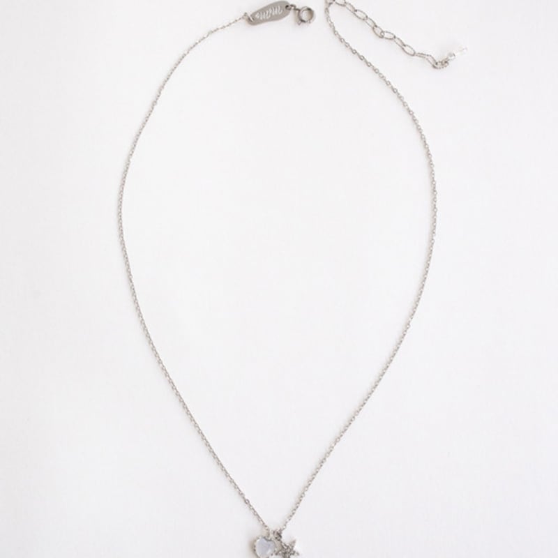 MERRYMOTIVE Opal Heart and Twinkle Star Chain Necklace