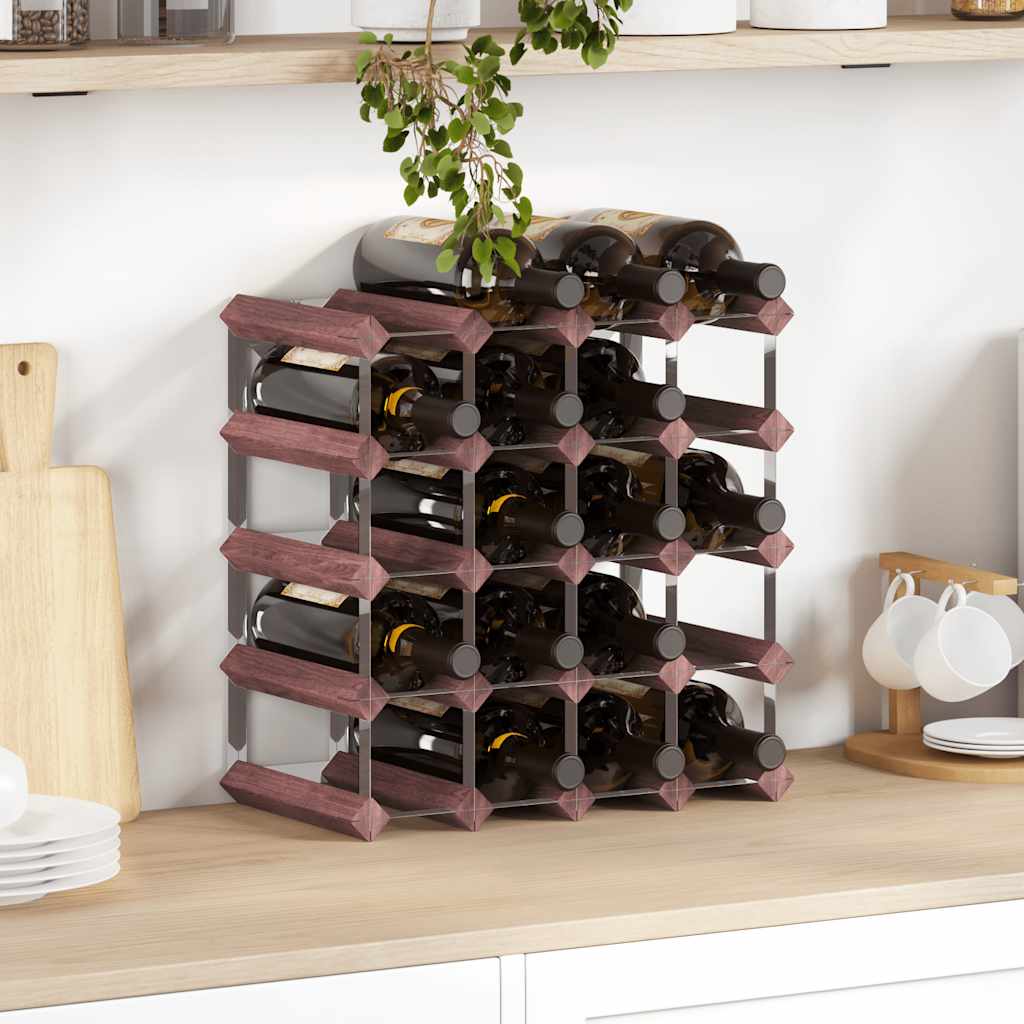 20 Bottle Wine Rack In Brown Solid Pine Wood