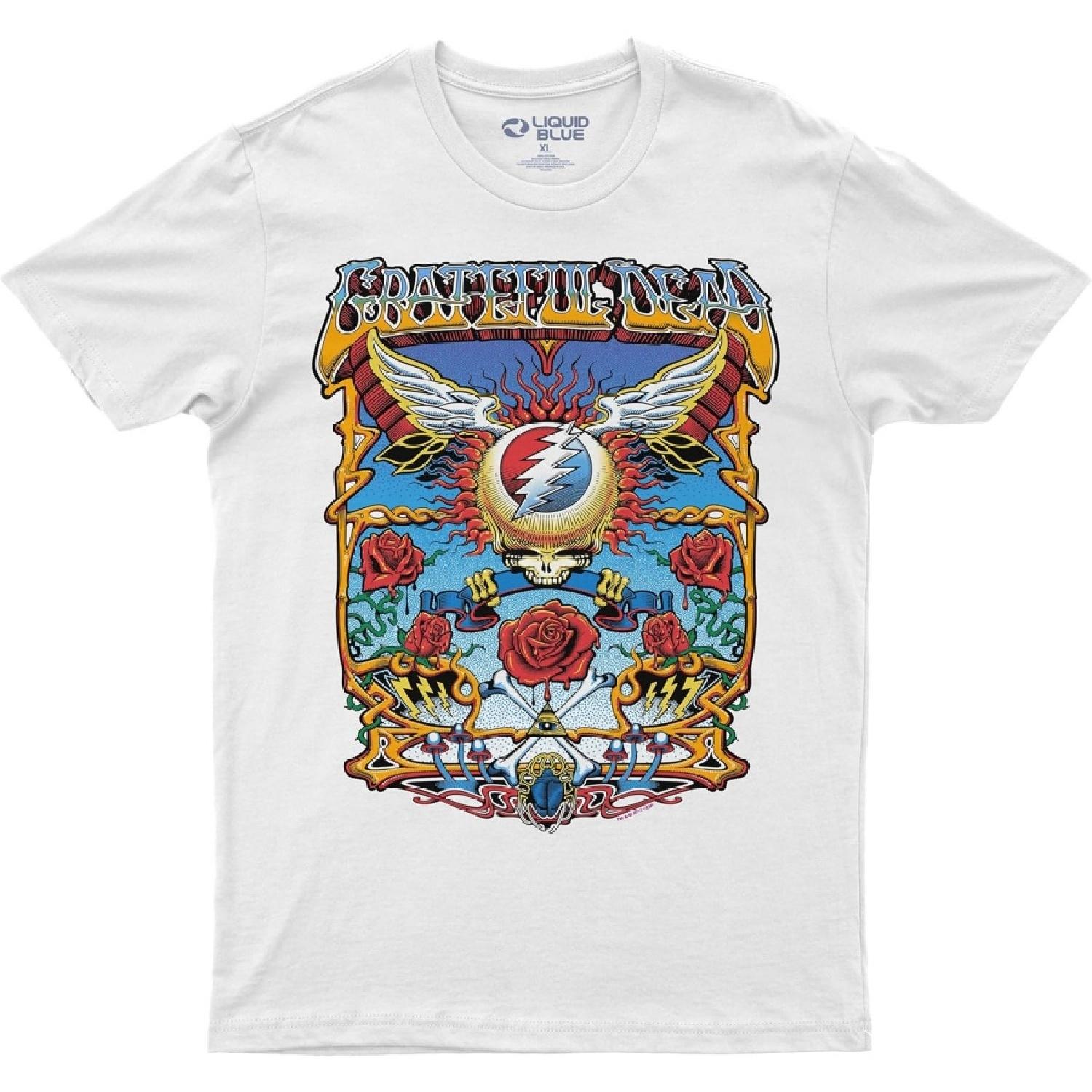 Liquid Blue Unisex-Adult Grateful Dead Flying SYF Aoxomoxoa T-shirtT-Shirt S