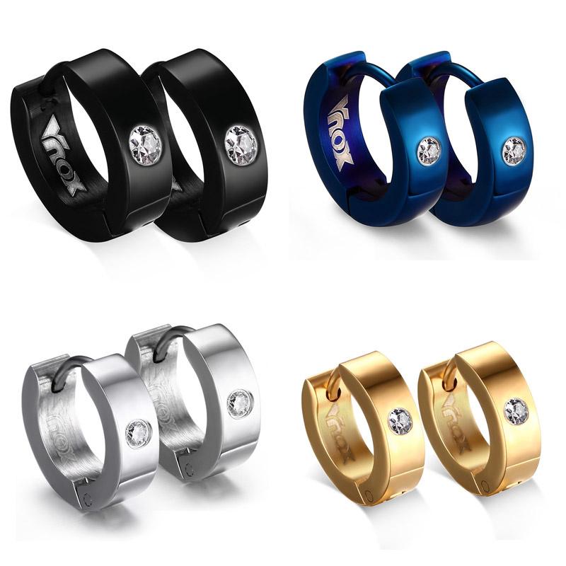 Vnox Orecchini a Cerchio Carini per Donna Uomo Acciaio Inossidabile Ear Cuff Brincos Huggie Gioielli
