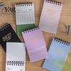 Desktop Organizer with Stickers 2027-2028 Mini Standing Flip Desk Calendar, 18 Month Planner from Jan. Academic Year 2027 to Jun. 2028, Pocket