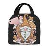 Cartoon Christmas House And Gnome Insulated Lunch Bag for Office Cooler Thermal Food Box Tote Portable Lunch Boxes Container