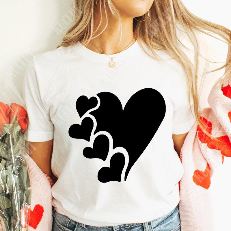 Funny Heart  Dog Paw Print Women Tshirts Fashion Summer Ladies Tshirts Short Sleeves Clothes Love Heart Fashion Casual Shirts