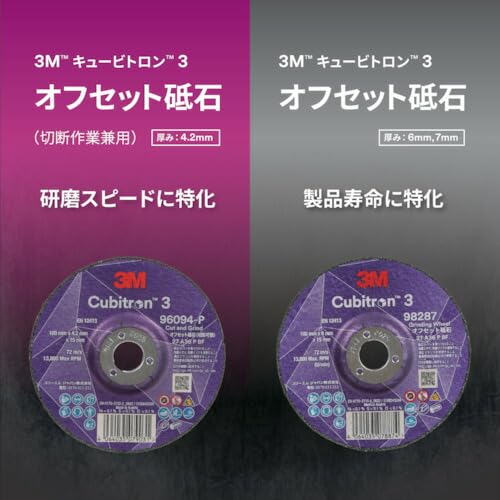 3M Cubitron 3 Offset Grinding Wheel, Outer Diameter 100mm (4CGW96094) [Set of 10] Made by 3M Japan Ltd.