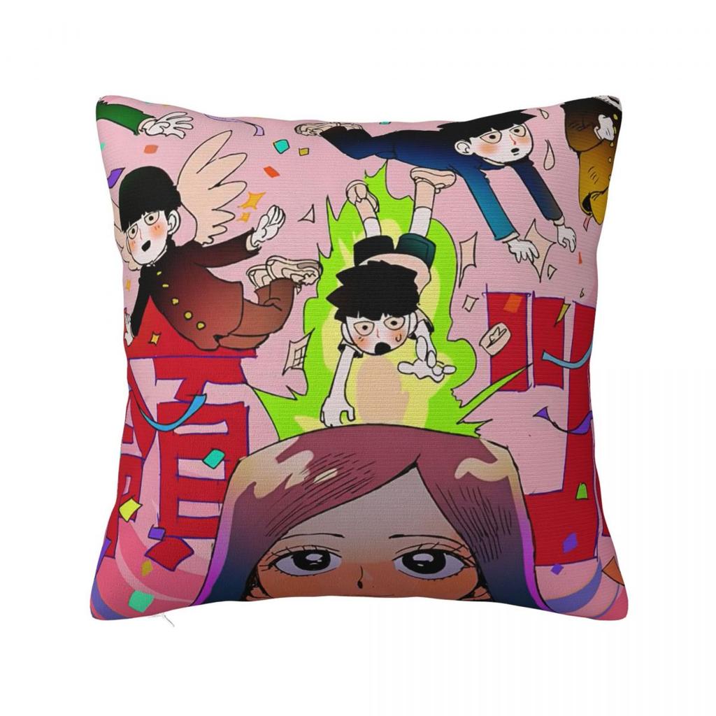 Adventure Anime Mob Psycho  Square Pillowcase Cushion Cover Pillow Case Throw Pillow Cover for Home Sofa Living Room