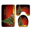 Weihnachts-Badezimmer-Bodenmatte Toilette Dreiteiliges Set