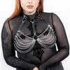"Chain Bra Harness Fashion Leather Body Chain Lingerie Halloween Accessories Belt Adjustable  "