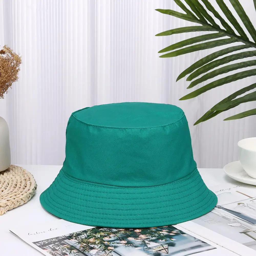 Fashion Cotton Bucket Hats Summer Foldable Sunscreen Hat Solid Hip Hop Wide Brim Beach UV Protection Fisherman Hat