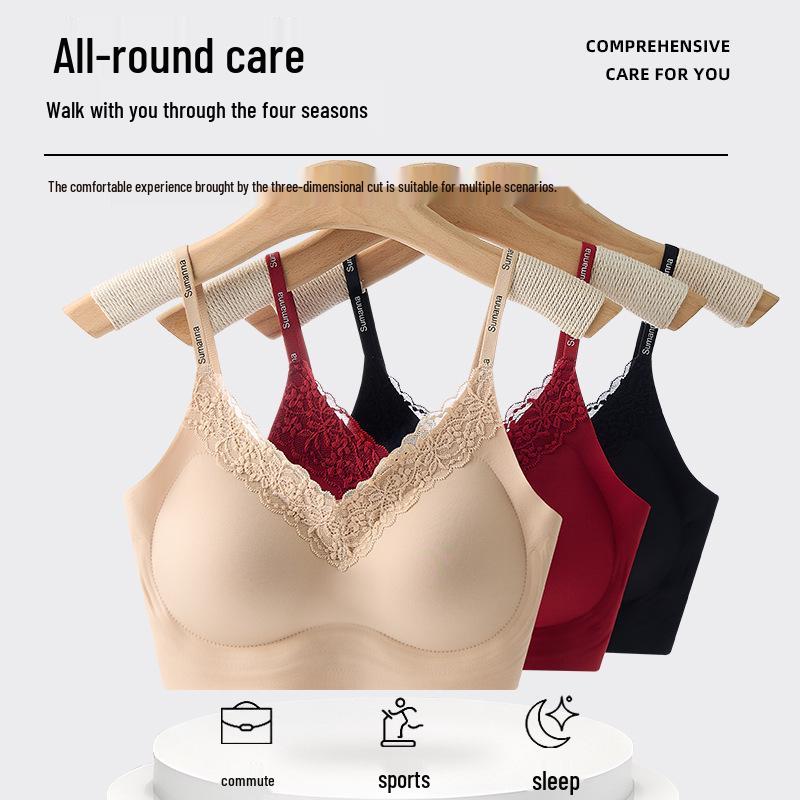 Seamless Soft Support Lifting Smooth Strap Bra with Fixed Cup