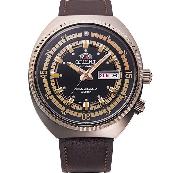 

Orient Чоловічий RN-AA0E06B (Чоловічий шкіряний ремінець Classic Neo Sports) Круглий годинник коричневий аналог