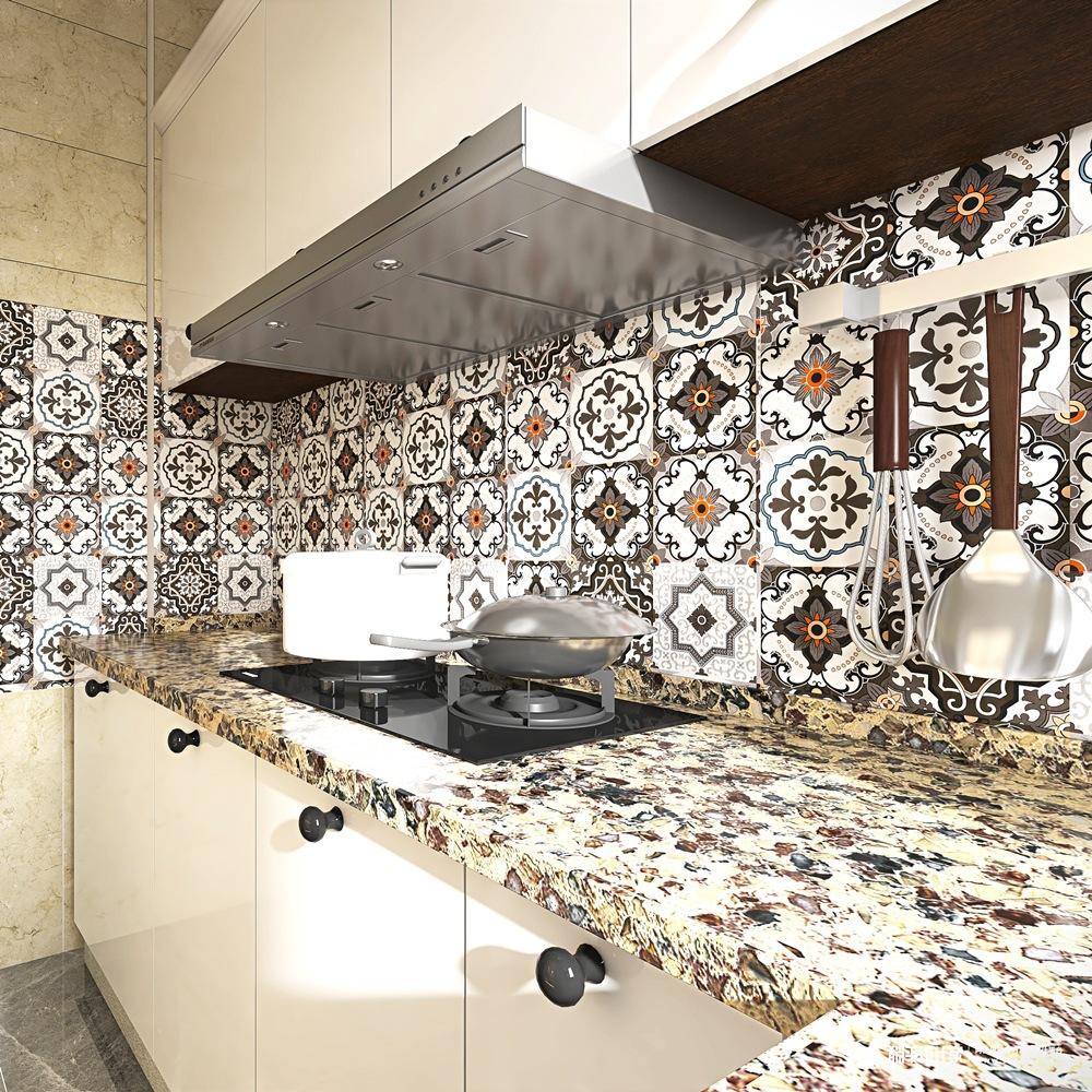 Ethnic Style Plaid Wallpaper Peel and Stick Wallpaper Self Adhesive Thicken Contact Paper Removable Waterproof Wallpaper For Kitchen