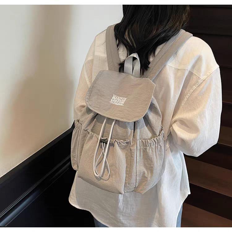 Korean Nylon Canvas Backpack Women's Fashionable Letter Casual Large-capacity Mountain Climbing Bag