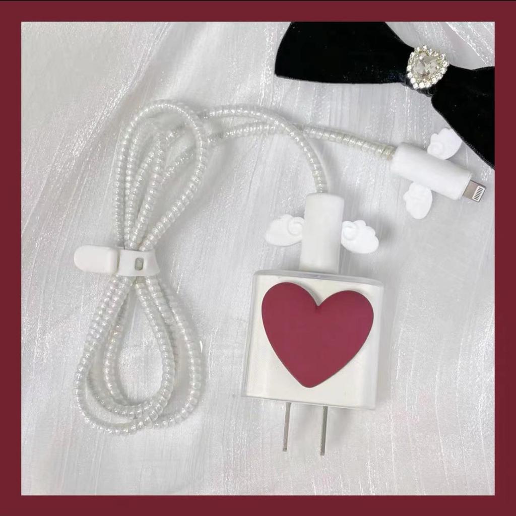 Girls Cable Protection Set for IPhone 12 13 Pro Fast Charging Protection USB Data Cable Line Protection Sprial Cable Protective AVE