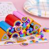 6 Pcs Love Heart Painting Eraser Creative Pencil Erasers Rainbow Erasers School Accessories for Schoolwork Art Projects