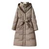 Maillard Women's Mid-Length Hooded Down Coat - Thick, Cold-Proof Winter Outerwear