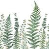 Adesivo de Janela Folha de Samambaia Verde Folhas de Pteridófita Plantas Estático PVC Adesivo de Janela Reutilizável Impermeável Decalques para Decoração de Janela de Porta de Sala de Casa