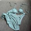 2025 European & American Backless Three-Piece Tie-Up Swimsuit