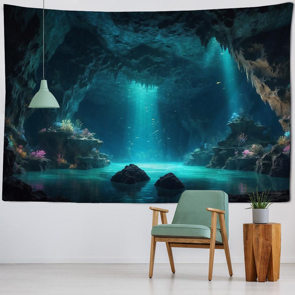 Beautiful garden landscape, tapestry, home art decoration wall mounted fairy tale posters fantasy sea view room background cloth