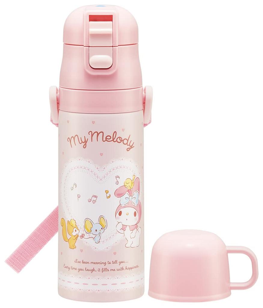 Skater Stainless Steel Water 470ml or 430ml My Melody Lightweight and Perfect for Sanrio Sports Children's Bottle, 2-Way Design, (Direct Drinking)